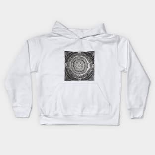 Intricate Mandala Artwork in Monochrome No. 901 Kids Hoodie